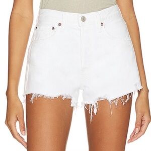 Agolde Parker White Jean Shorts